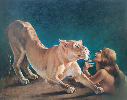 🦁 La Lionne 🦁 The Lioness 🦁 Die Löwin by Isabel Mahe, Painting for Sale on Select