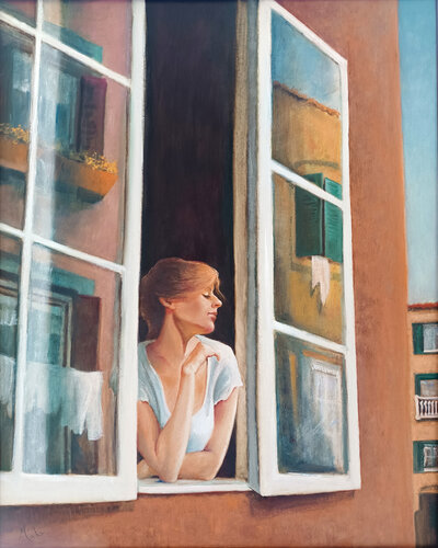 🏨 Fenêtres italiennes 🏨 Italian windows 🏨 Italienische Fenster by Isabel Mahe, Painting for Sale on Select