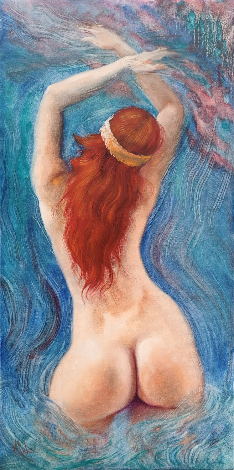 🌊 L'eau vive 🌊 Living water 🌊 Lebendiges Wasser Isabel Mahe Original painting for sale