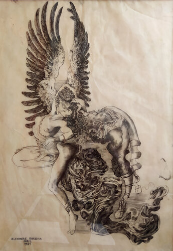 Amour de jeunesse by Alexandre Barbera-Ivanoff, Drawing for Sale on Select