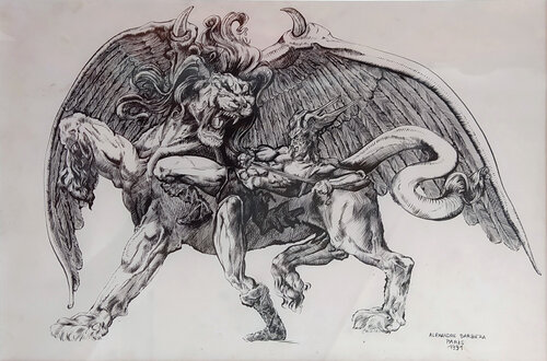 Le Dompteur by Alexandre Barbera-Ivanoff, Drawing for Sale on Select