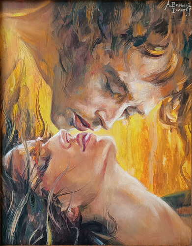 Le Baiser by Alexandre Barbera-Ivanoff, Painting for Sale on Select