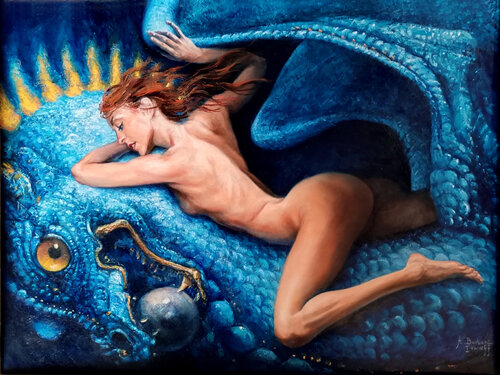 Blue trip by Alexandre Barbera-Ivanoff, Painting for Sale on Select