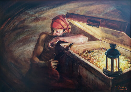 Étude pour "L'insomniaque" by Alexandre Barbera-Ivanoff, Painting for Sale on Select