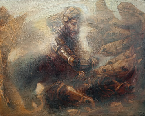 Les vieux soldats ne meurent jamais by Alexandre Barbera-Ivanoff, Painting for Sale on Select