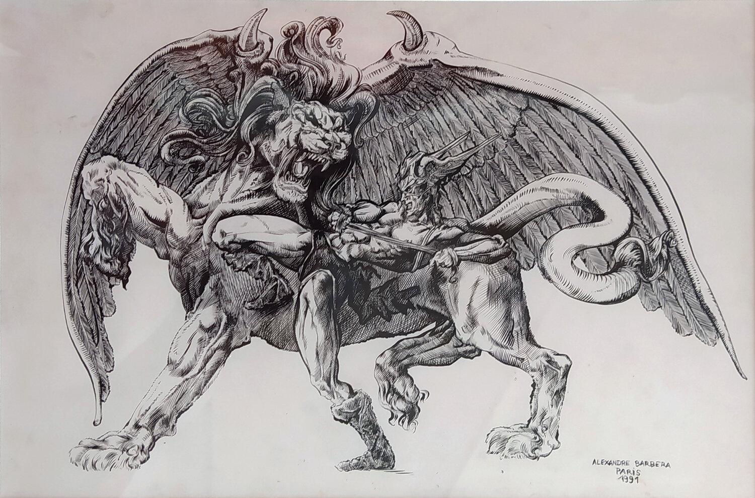 Le Dompteur Alexandre Barbera-Ivanoff Drawing for sale