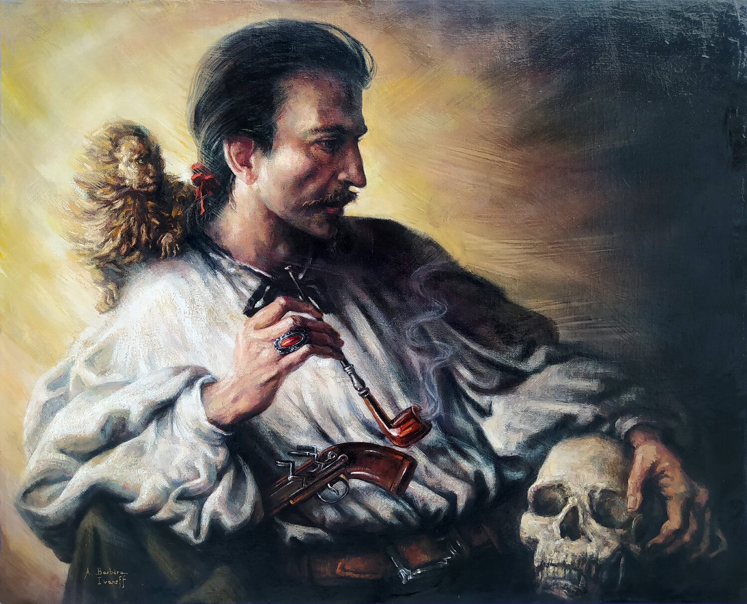 L'Ataman Alexandre Barbera-Ivanoff Original painting for sale
