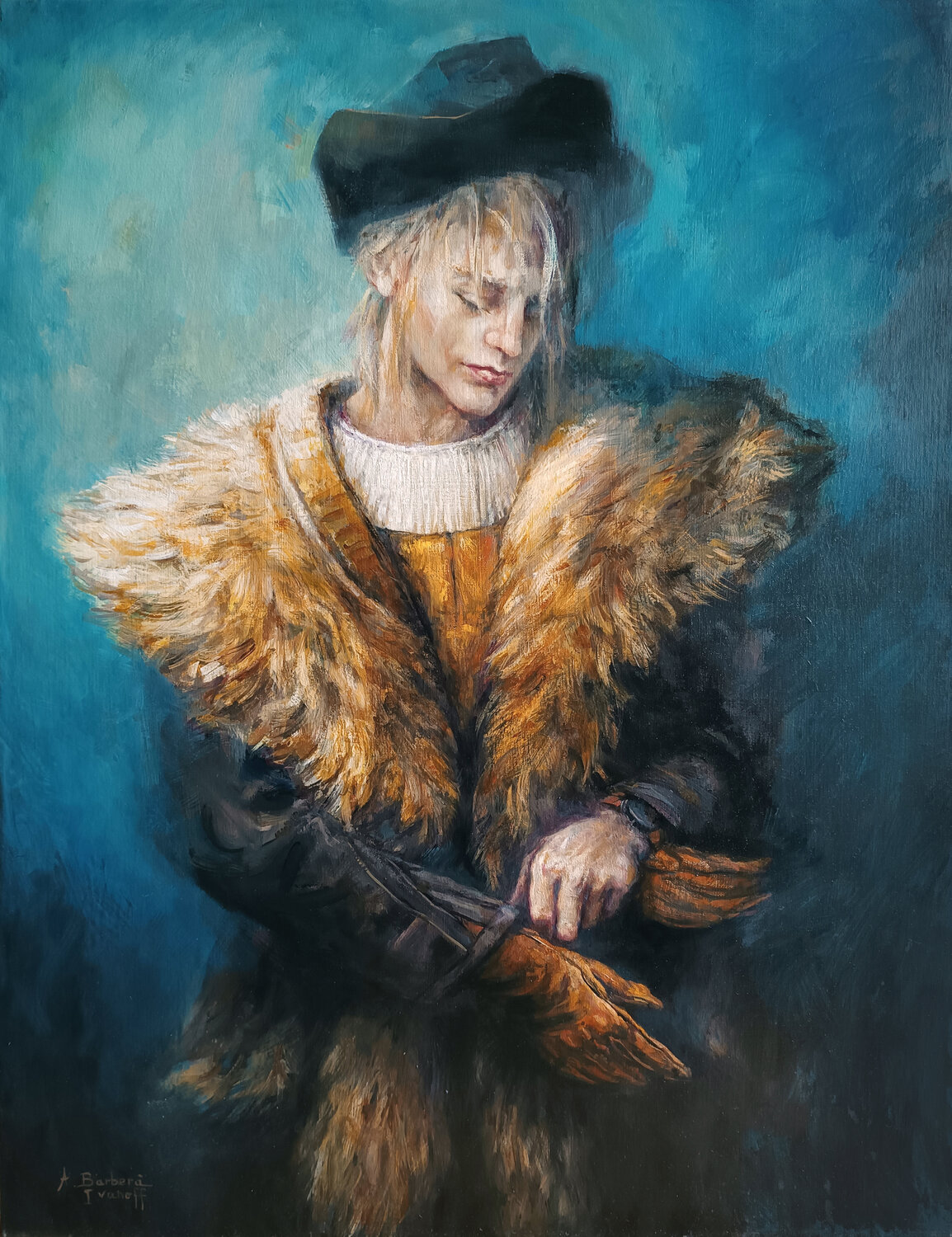 Soir Bleu Alexandre Barbera-Ivanoff Original painting for sale