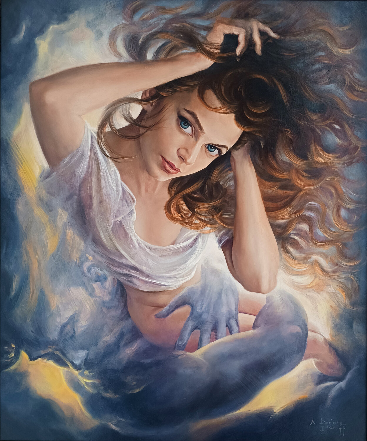 Blues Aspiration Alexandre Barbera-Ivanoff Original painting for sale