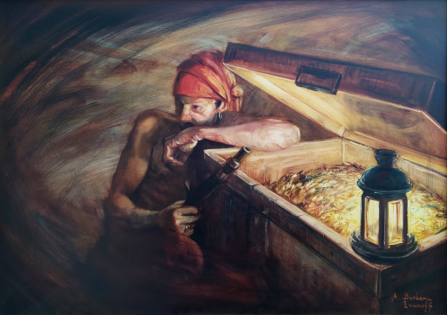 Étude pour "L'insomniaque" Alexandre Barbera-Ivanoff Original painting for sale