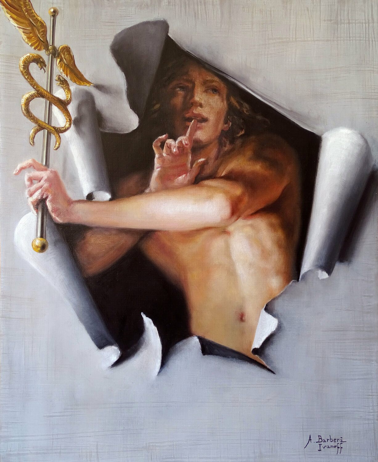 Hermès émergeant Alexandre Barbera-Ivanoff Original painting for sale