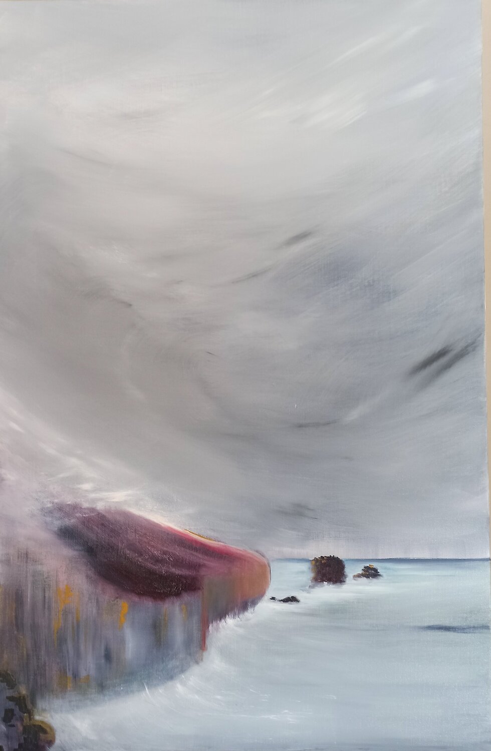 La falaise pourpre Marie Raynaud Original painting for sale