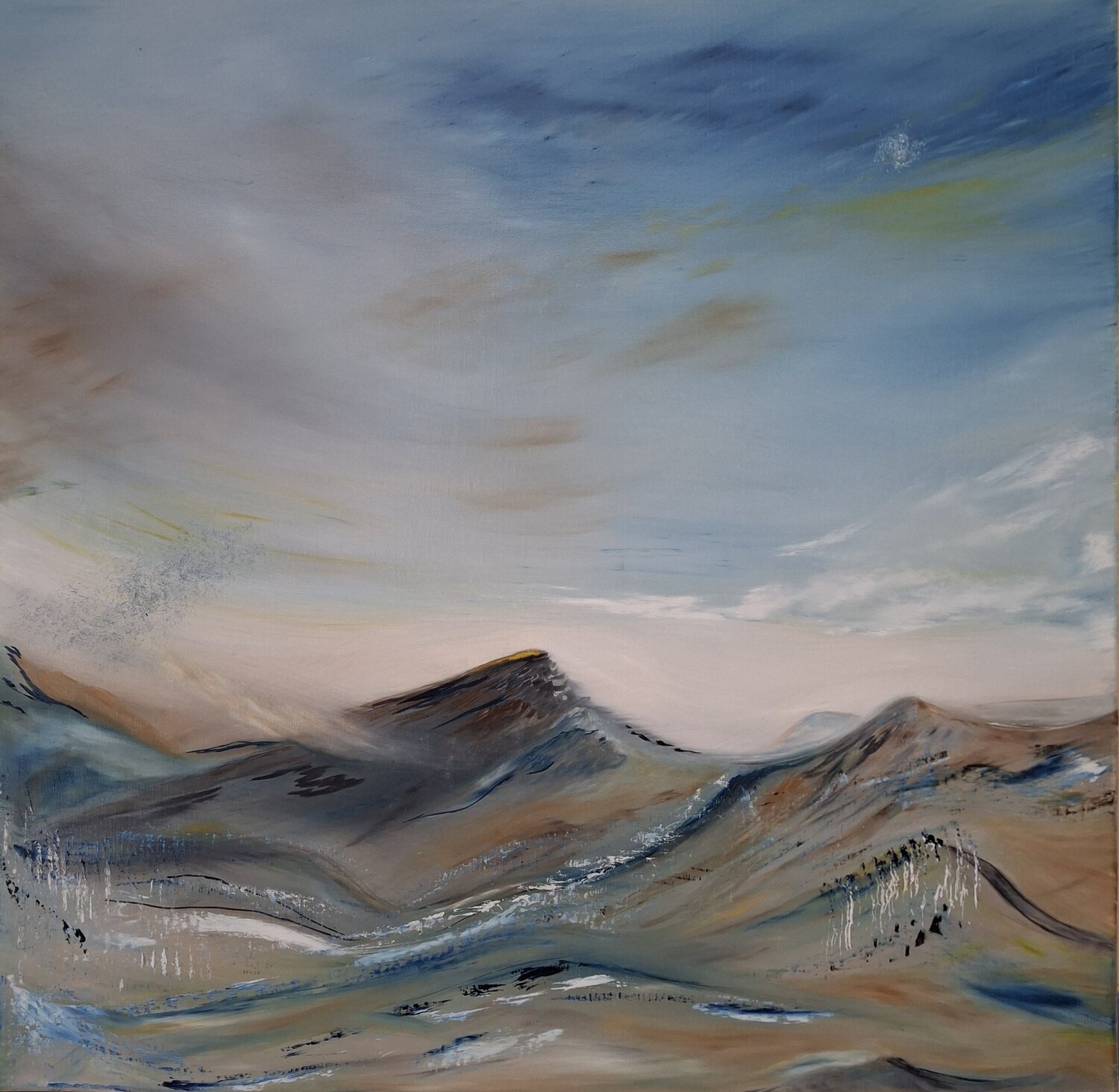 Soleil bleu Marie Raynaud Original painting for sale