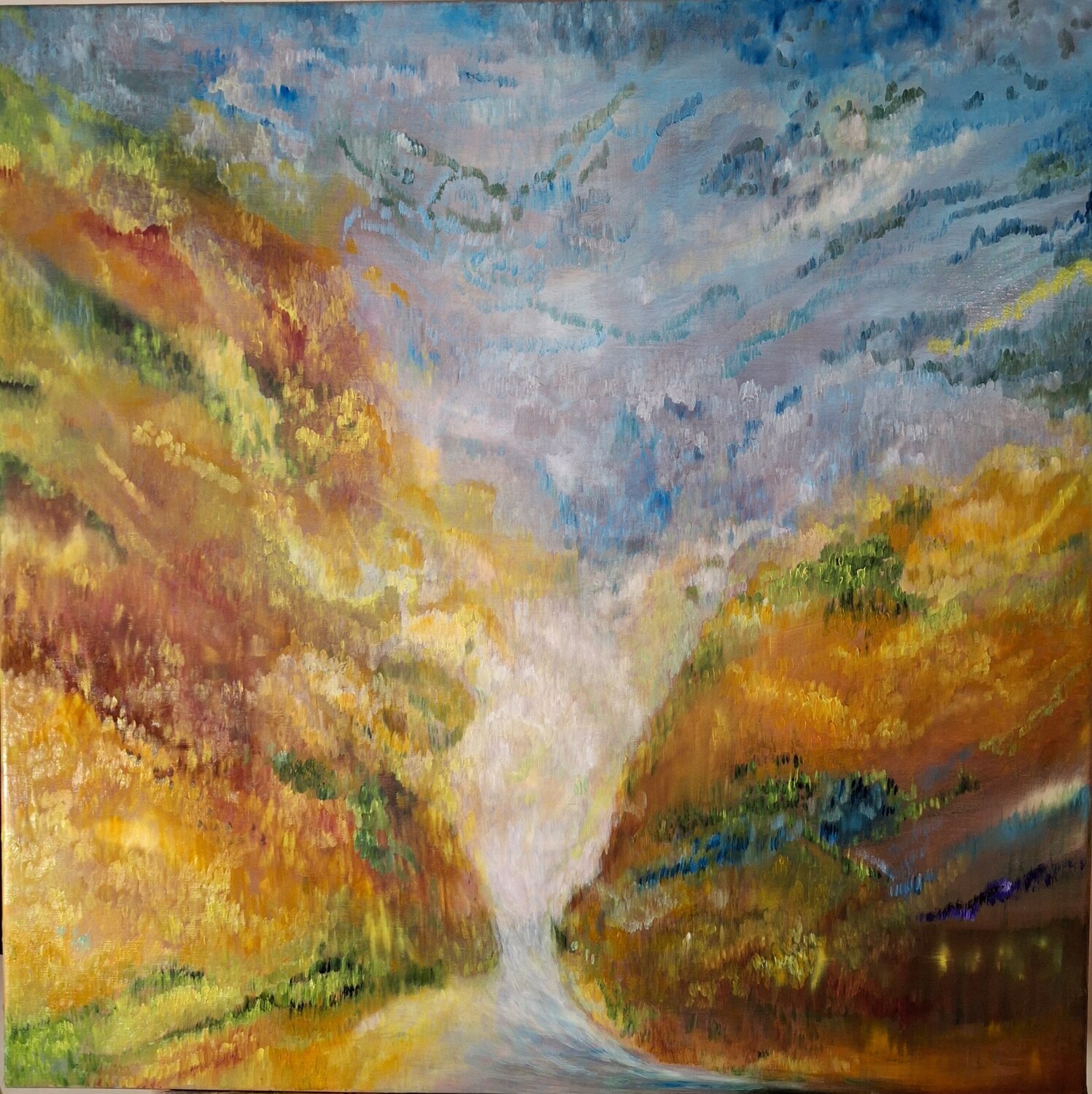 Octobre Rouge Marie Raynaud Original painting for sale