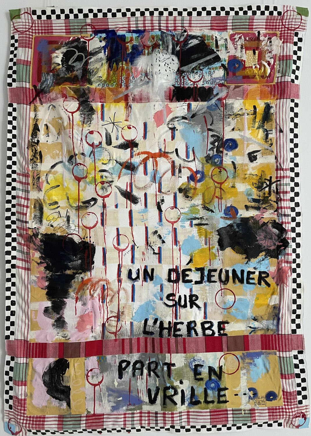 Un déjeuner sur l´ herbe part en vrille Malvina Sauvage Original painting for sale
