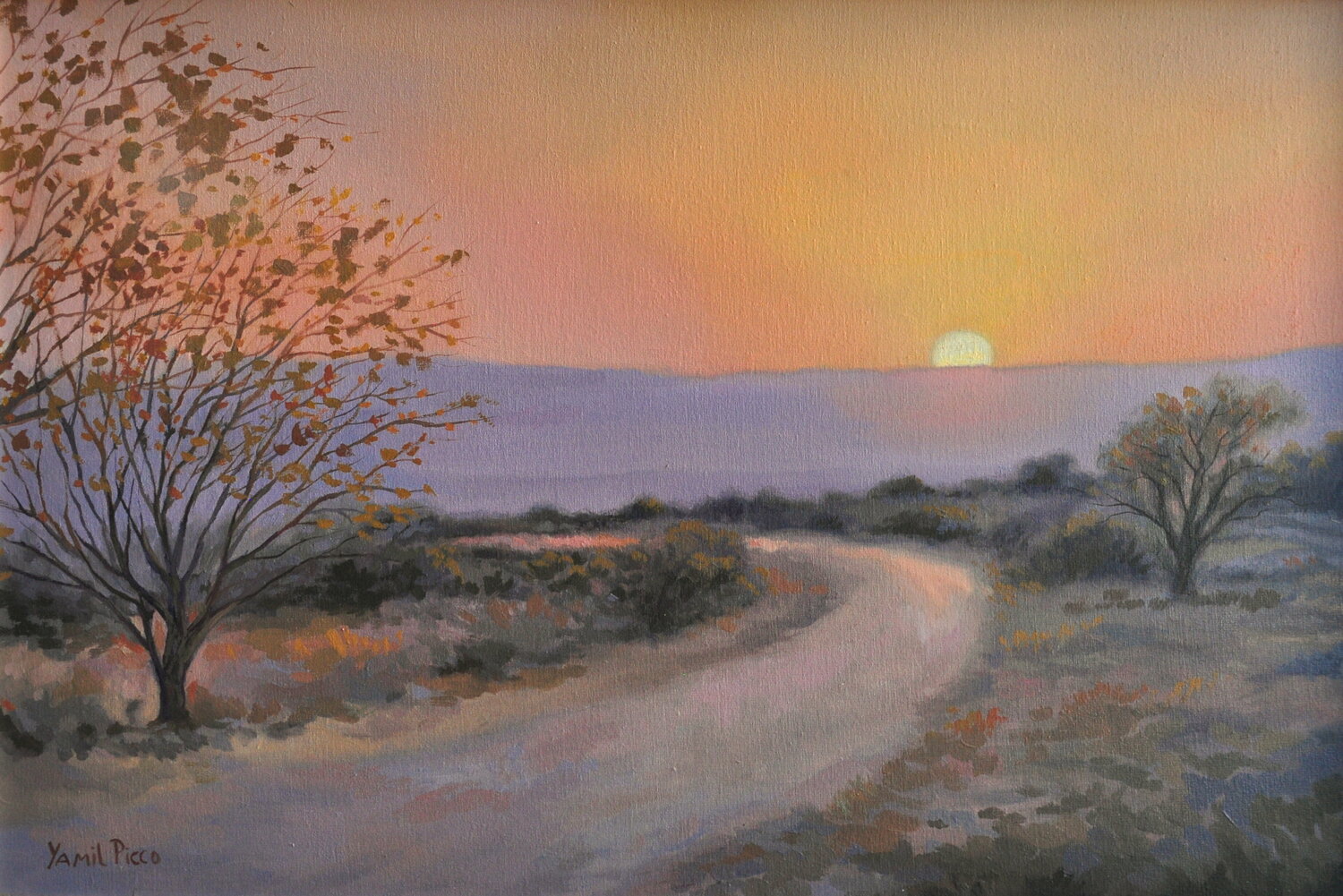 "Atardecer en el camino" Yamil Picco Original painting for sale