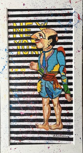 Karagiozis in NY by Marina Koutsospyrou, Painting for Sale on Select
