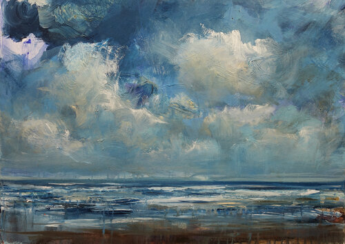 Approaching rain showers by Wim Van De Wege, Painting for Sale on Select