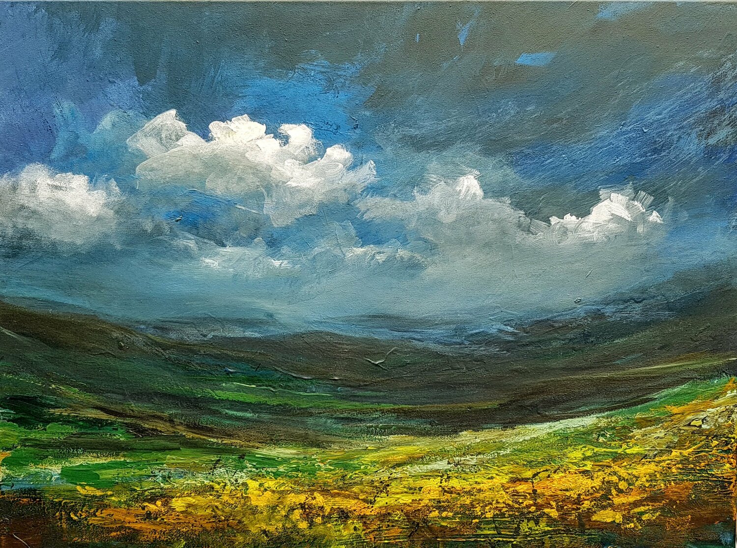 Mysterious Scottish Highlands #1 Wim Van De Wege Original painting for sale