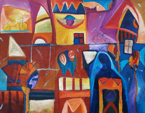 Buscando a tu corazón en el atardecer de verano by Jaime Lupercio, Painting for Sale on Select