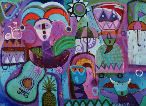 SERENATA CREPUSCULAR BAJO LA LLUVIA DE MAYO by Jaime Lupercio, Painting for Sale on Select