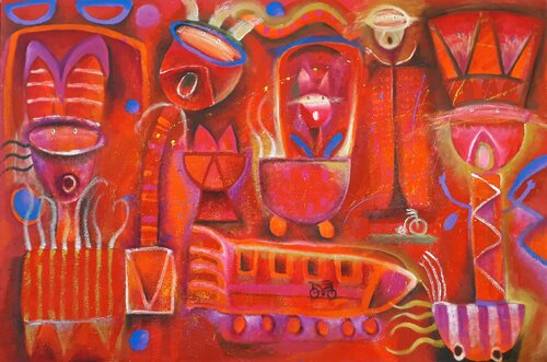 La fiesta de Malinalco by Jaime Lupercio, Painting for Sale on Select
