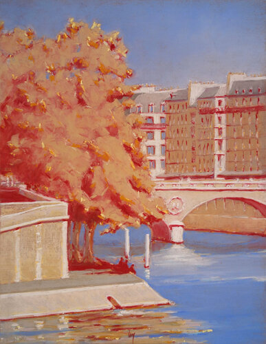 Quai des Orfèvres, Paris by François Cusson, Painting for Sale on Select