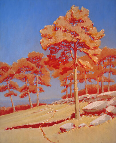 Dans la pente, Fontainebleau by François Cusson, Painting for Sale on Select