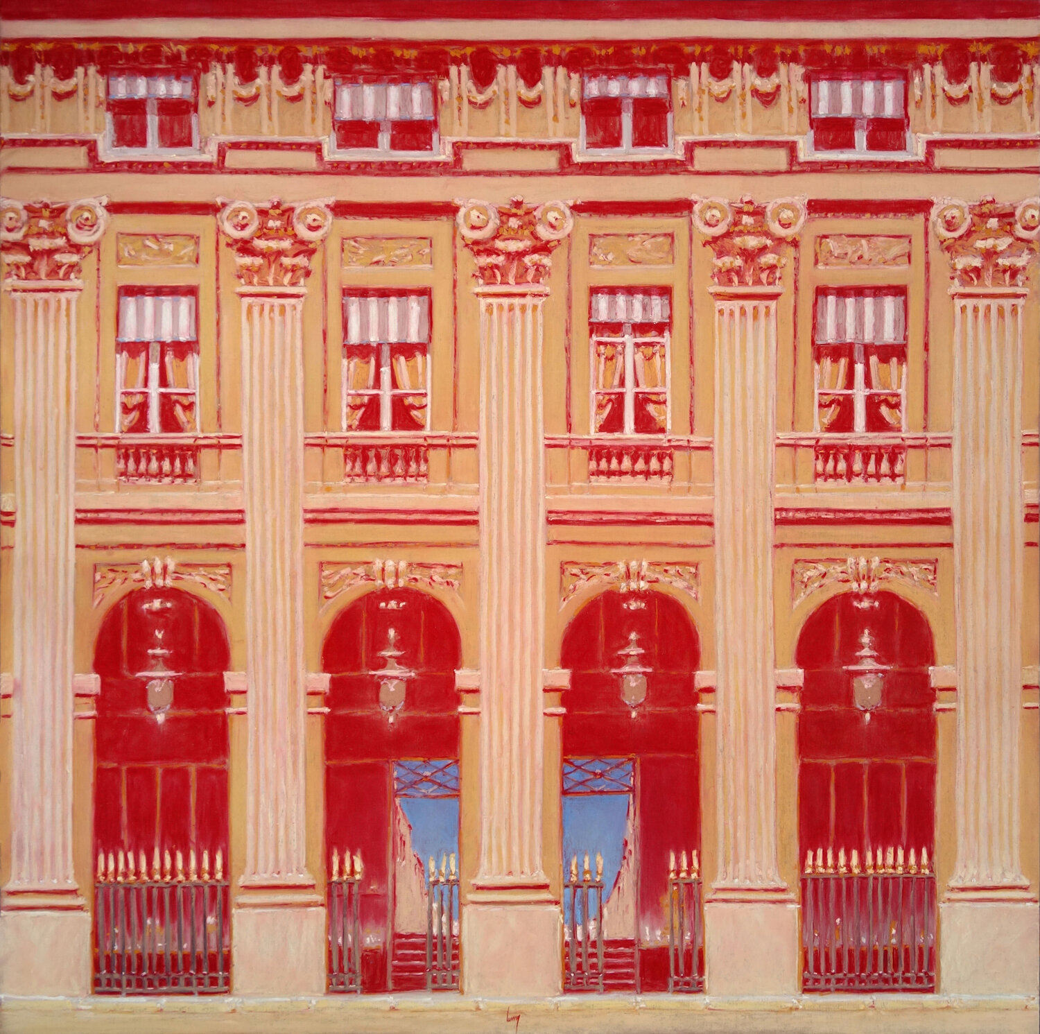 Jardin du Palais-Royal, Paris François Cusson Original painting for sale
