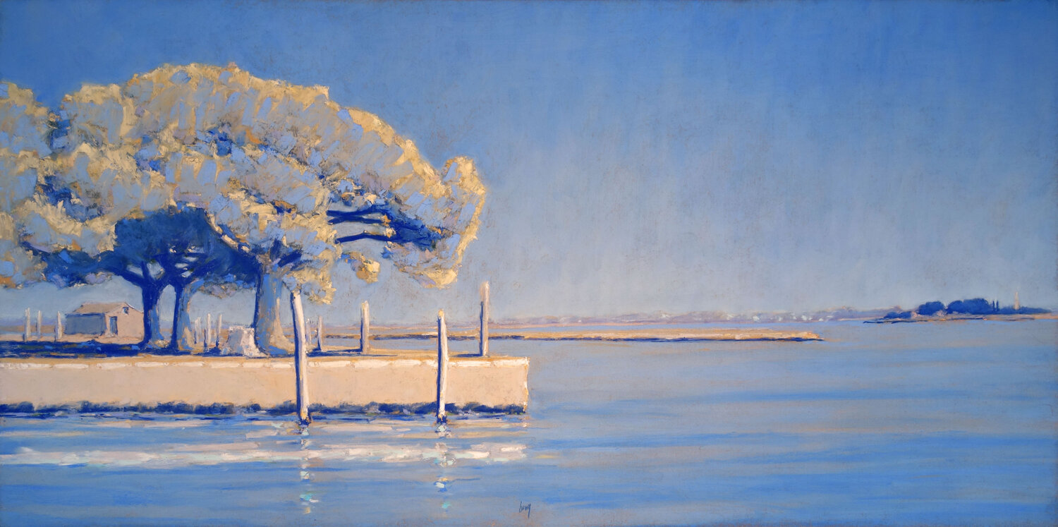 Pins parasols, Burano François Cusson Original painting for sale