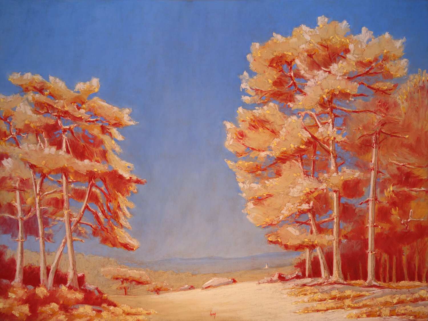 Sur le bord de la platière, Fontainebleau François Cusson Original painting for sale