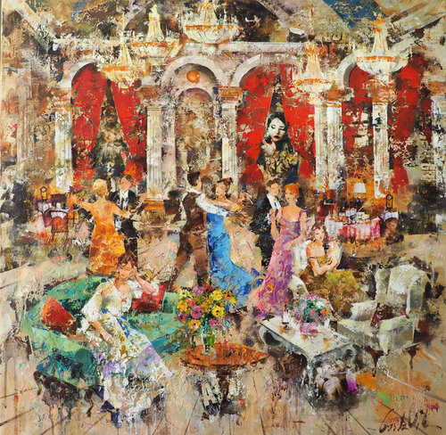 Party by Josep Costa Vila, Painting for Sale on Select