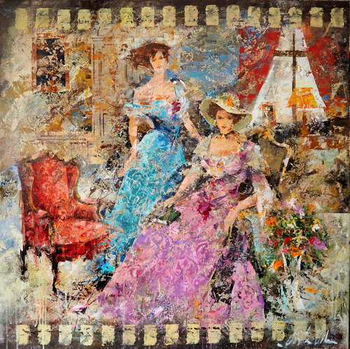Mujer con sombrero by Josep Costa Vila, Painting for Sale on Select