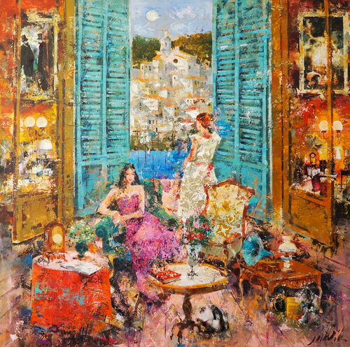 Interior con figuras,Cadaqués by Josep Costa Vila, Painting for Sale on Select