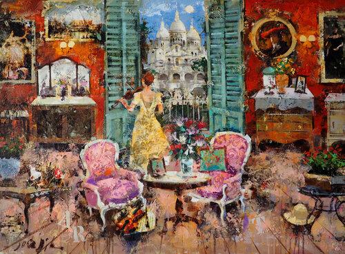 Intérieur Parisien by Josep Costa Vila, Painting for Sale on Select