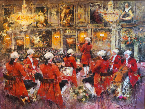 Mozart orchestra, Vienna. by Josep Costa Vila, Painting for Sale on Select