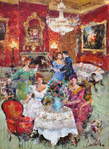 Interieur rouge by Josep Costa Vila, Painting for Sale on Select