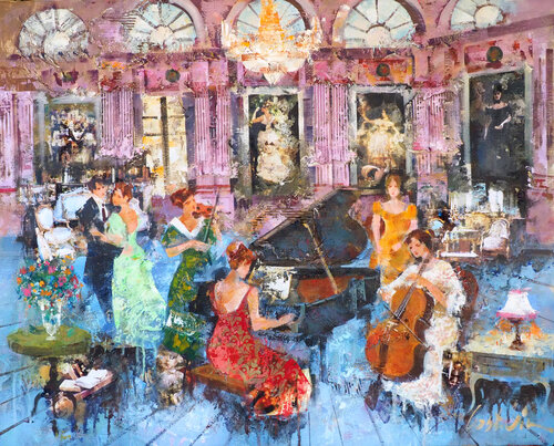 Music Party by Josep Costa Vila, Painting for Sale on Select