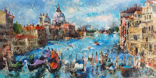 La Salute,Venezia by Josep Costa Vila, Painting for Sale on Select