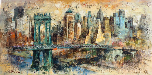 Manhattan Bridge by Josep Costa Vila, Painting for Sale on Select