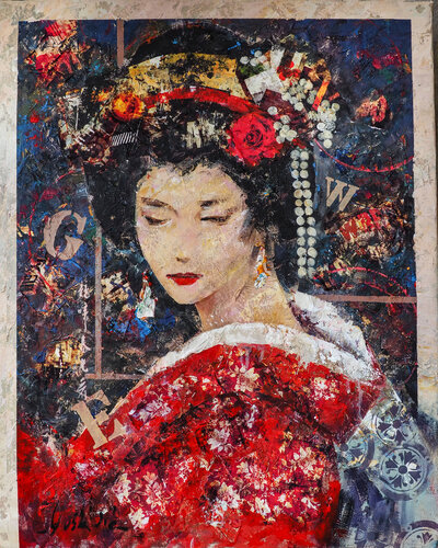 Red Flower by Josep Costa Vila, Painting for Sale on Select