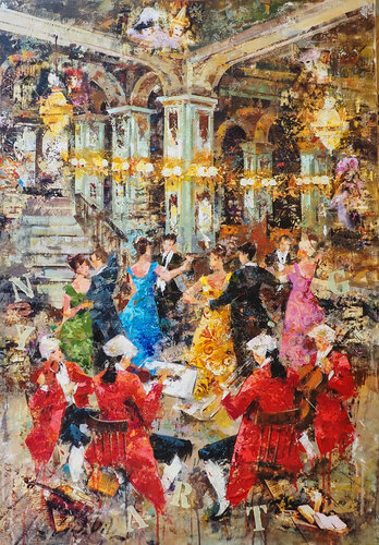 Café New York,Budapest von Josep Costa Vila, Malerei kaufen auf Select