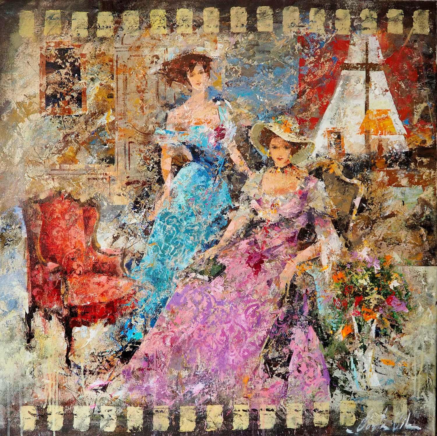 Mujer con sombrero Josep Costa Vila Original painting for sale