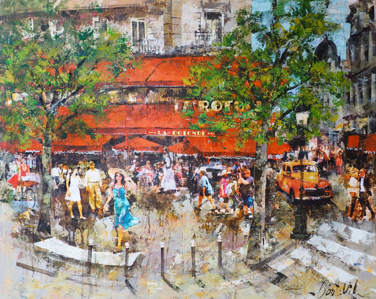 Café La Rotonde ,Paris Josep Costa Vila Original painting for sale