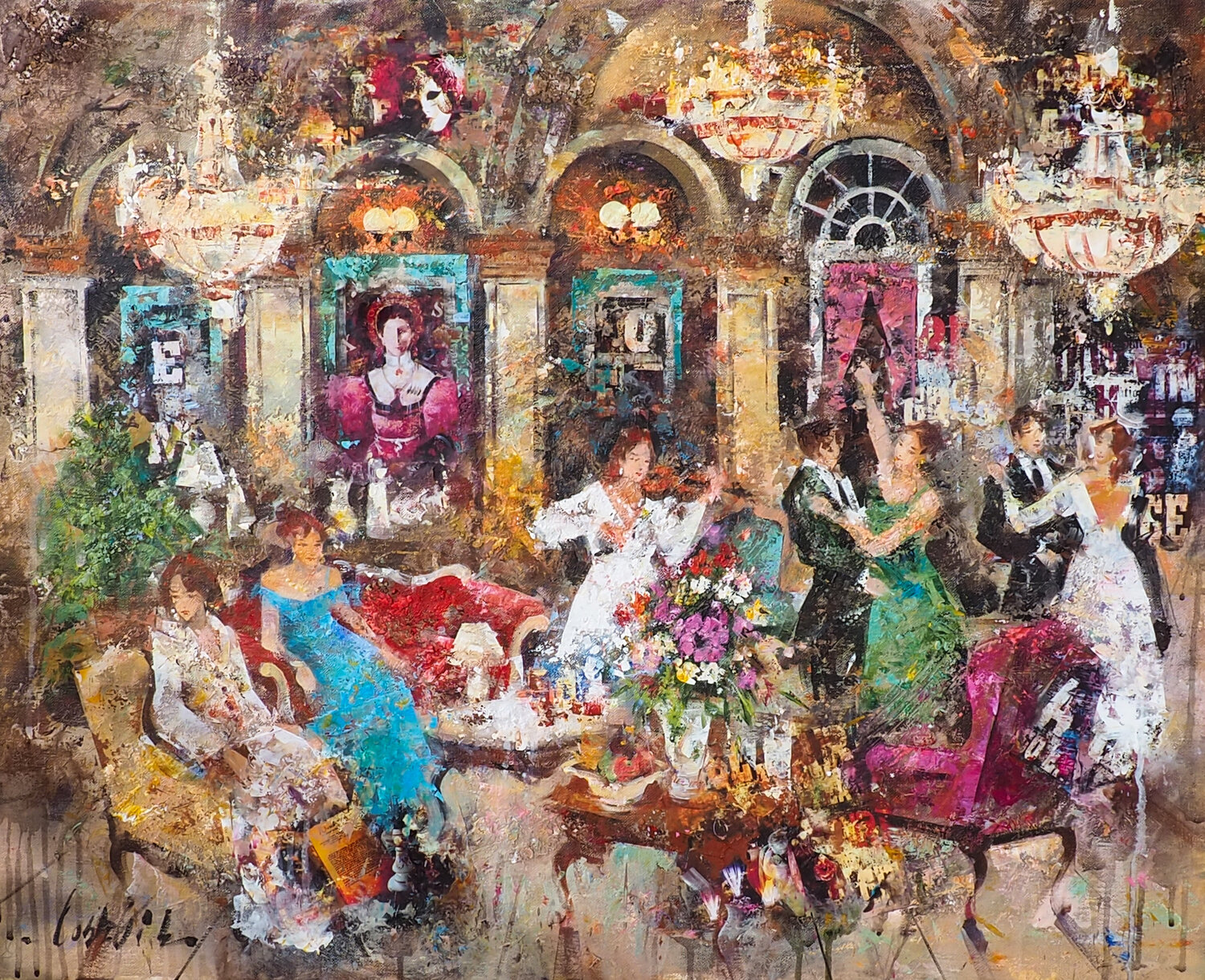 Night party Josep Costa Vila Originalgemälde zu verkaufen