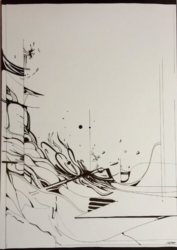 Montagne changée en vague by Sylvain Stellaire, Drawing for Sale on Select