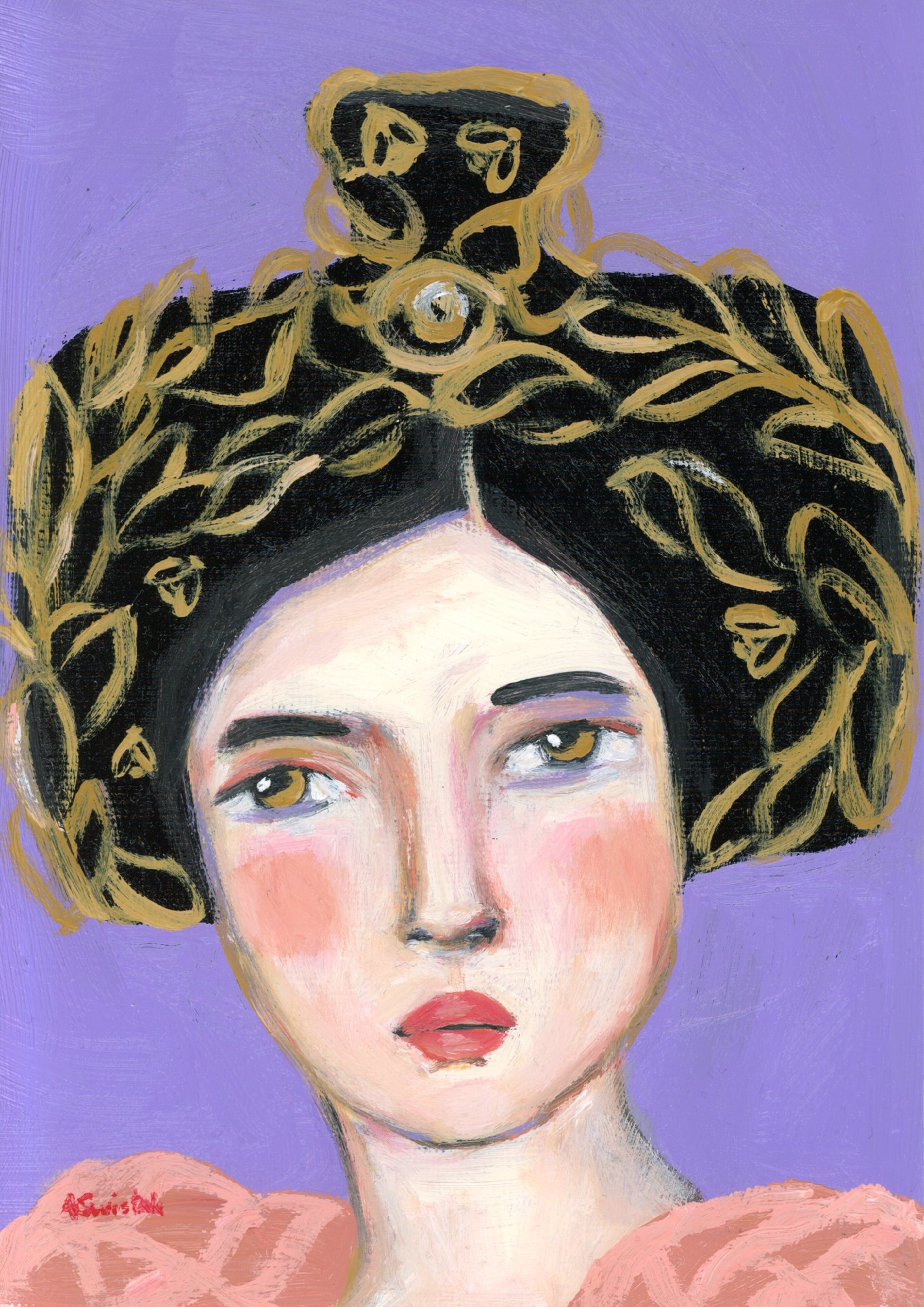 Nerea, Beekeeper, Portrait Oil Painting