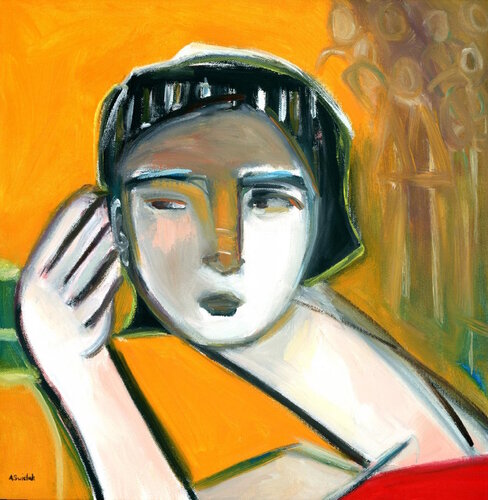 Venetian Way II, Abstract Portrait Oil Painting by Alexandra Swistak by Alexandra Swistak, Painting for Sale on Select