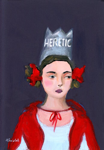 Girl with Heretic Crown Runa Modern Portrait Oil Painting by Alexandra Swistak, Painting for Sale on Select