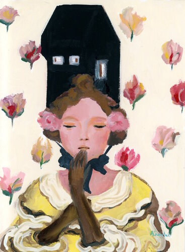 Freja With House Hat, Portrait Oil Painting by Alexandra Swistak, Painting for Sale on Select